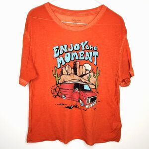 Pretty Rebel Woman's Graphic T Shirt Van in Southwestern US Cactus Size M